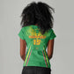Mali Football Custom Women V-Neck T-Shirt Go Eagles - Green Color