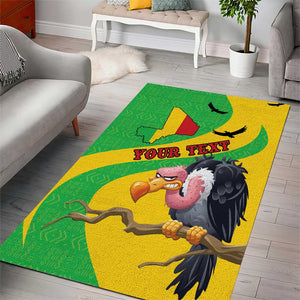 Personalized Afro Mali Vulture Area Rug Flag Map - Bogolan Pattern