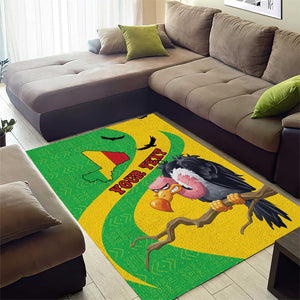 Personalized Afro Mali Vulture Area Rug Flag Map - Bogolan Pattern