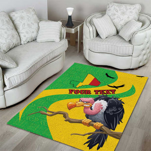 Personalized Afro Mali Vulture Area Rug Flag Map - Bogolan Pattern