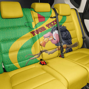 Personalized Afro Mali Vulture Back Car Seat Cover Flag Map - Bogolan Pattern