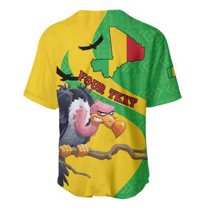 Personalized Afro Mali Vulture Baseball Jersey Flag Map - Bogolan Pattern