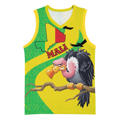 Personalized Afro Mali Vulture Basketball Jersey Flag Map - Bogolan Pattern LT15