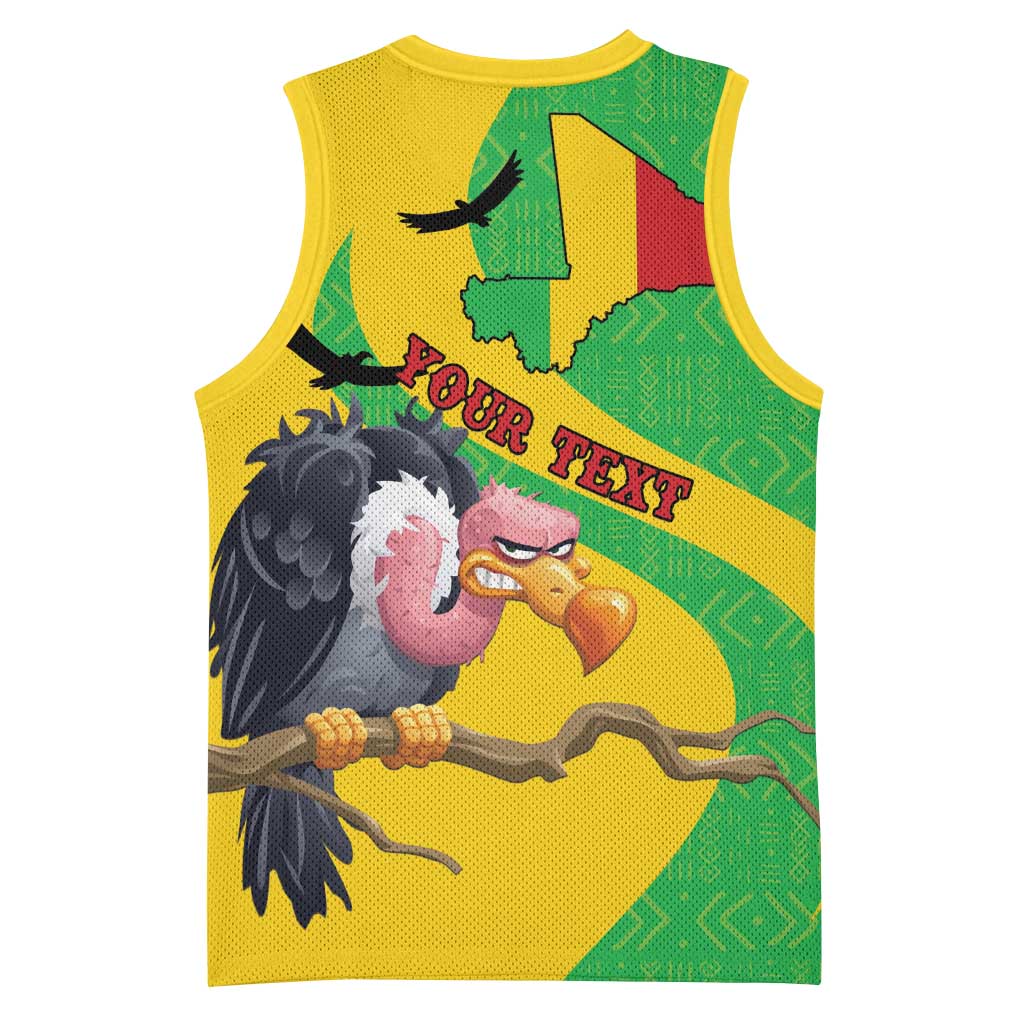 Personalized Afro Mali Vulture Basketball Jersey Flag Map - Bogolan Pattern LT15