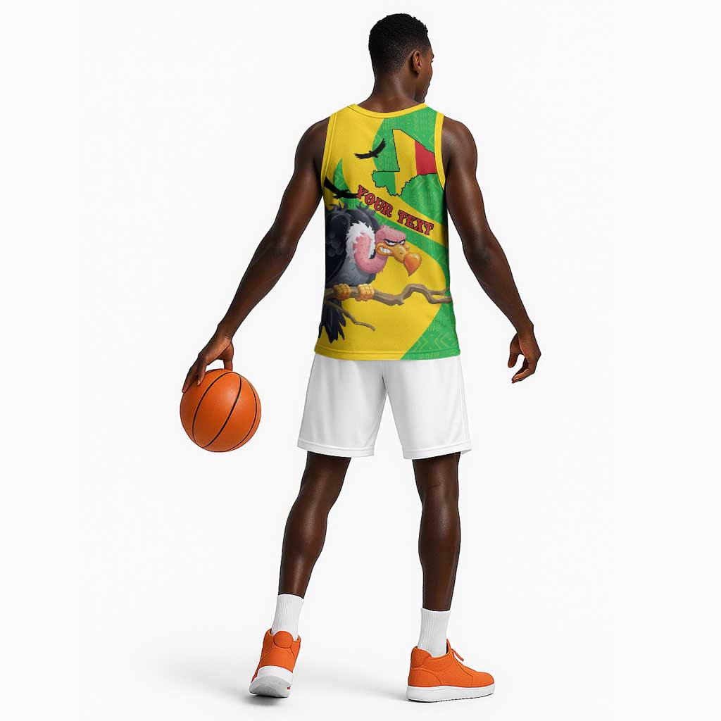 Personalized Afro Mali Vulture Basketball Jersey Flag Map - Bogolan Pattern LT15