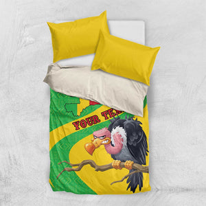 Personalized Afro Mali Vulture Bedding Set Flag Map - Bogolan Pattern