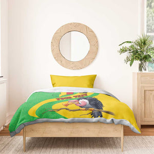 Personalized Afro Mali Vulture Bedding Set Flag Map - Bogolan Pattern