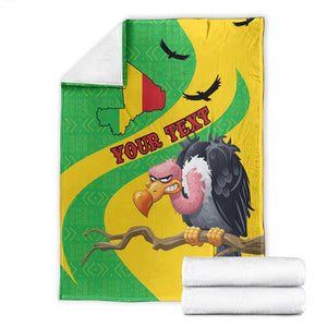 Personalized Afro Mali Vulture Blanket Flag Map - Bogolan Pattern