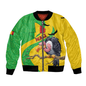 Personalized Afro Mali Vulture Bomber Jacket Flag Map - Bogolan Pattern