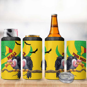 Personalized Afro Mali Vulture 4 in 1 Can Cooler Tumbler Flag Map - Bogolan Pattern