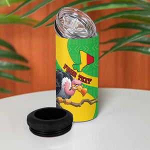 Personalized Afro Mali Vulture 4 in 1 Can Cooler Tumbler Flag Map - Bogolan Pattern