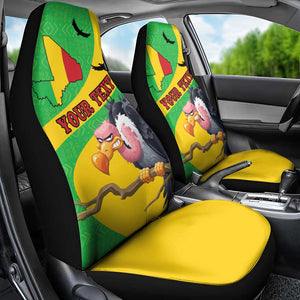 Personalized Afro Mali Vulture Car Seat Cover Flag Map - Bogolan Pattern