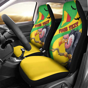 Personalized Afro Mali Vulture Car Seat Cover Flag Map - Bogolan Pattern