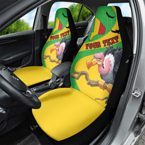 Personalized Afro Mali Vulture Car Seat Cover Flag Map - Bogolan Pattern