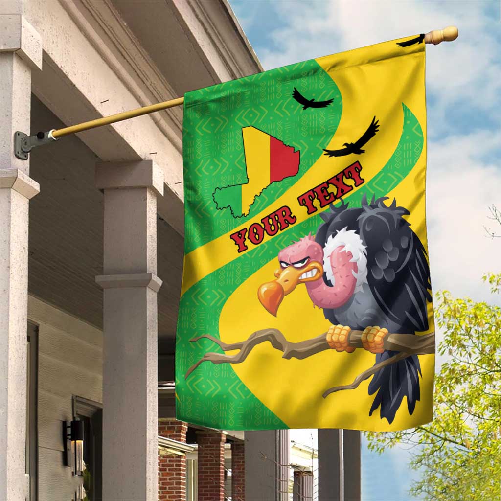 Personalized Afro Mali Vulture Garden Flag Flag Map - Bogolan Pattern