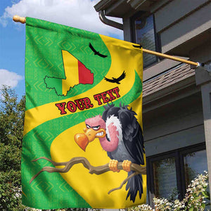 Personalized Afro Mali Vulture Garden Flag Flag Map - Bogolan Pattern