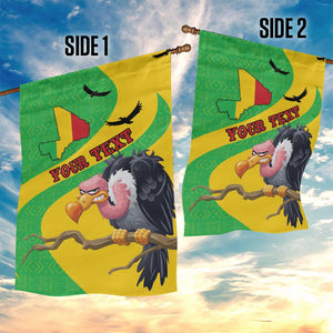 Personalized Afro Mali Vulture Garden Flag Flag Map - Bogolan Pattern