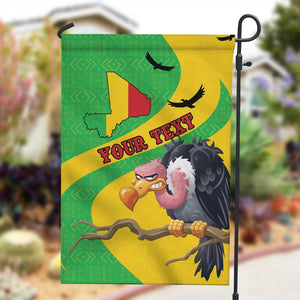 Personalized Afro Mali Vulture Garden Flag Flag Map - Bogolan Pattern