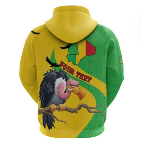 Personalized Afro Mali Vulture Hoodie Flag Map - Bogolan Pattern