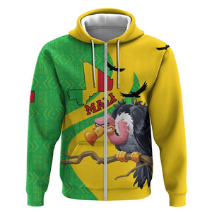 Personalized Afro Mali Vulture Hoodie Flag Map - Bogolan Pattern