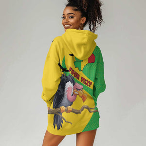 Personalized Afro Mali Vulture Hoodie Dress Flag Map - Bogolan Pattern