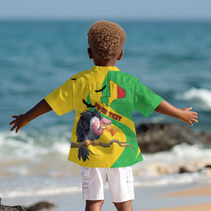 Personalized Afro Mali Vulture Kid Hawaiian Shirt Flag Map - Bogolan Pattern