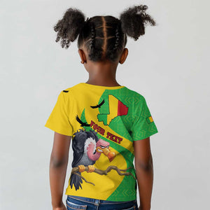 Personalized Afro Mali Vulture Kid T shirt Flag Map - Bogolan Pattern