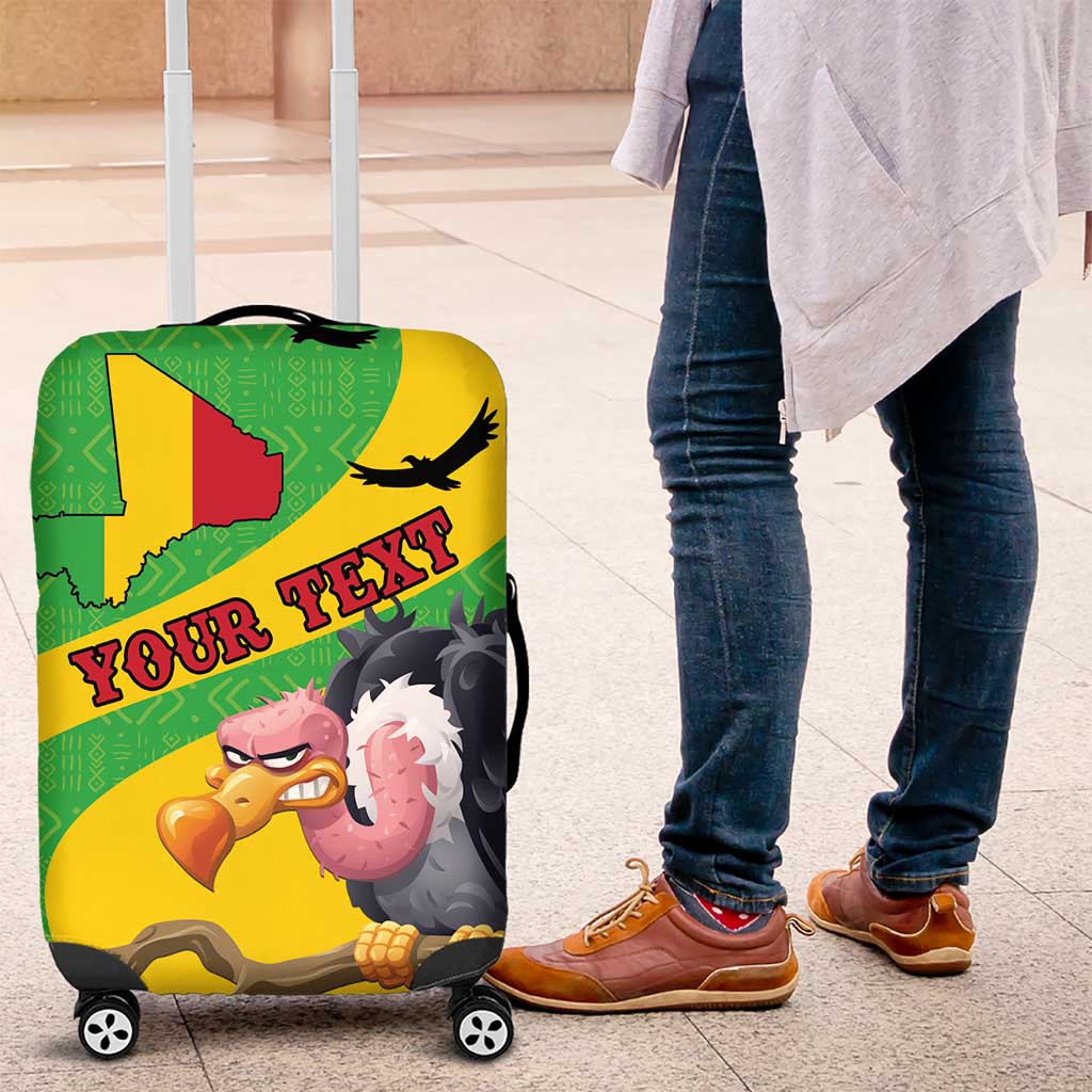 Personalized Afro Mali Vulture Luggage Cover Flag Map - Bogolan Pattern