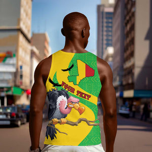 Personalized Afro Mali Vulture Men Tank Top Flag Map - Bogolan Pattern