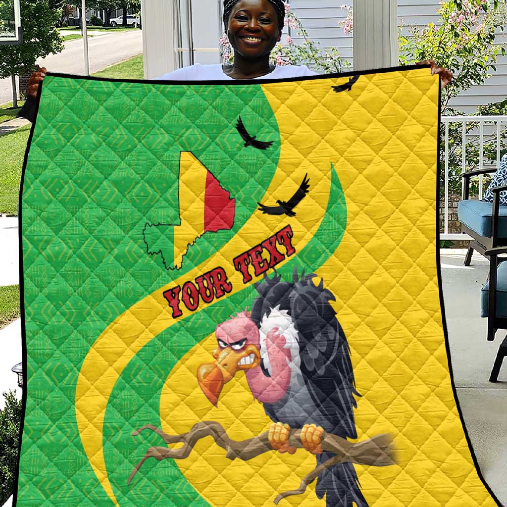 Personalized Afro Mali Vulture Quilt Flag Map - Bogolan Pattern