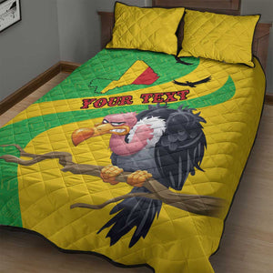 Personalized Afro Mali Vulture Quilt Bed Set Flag Map - Bogolan Pattern