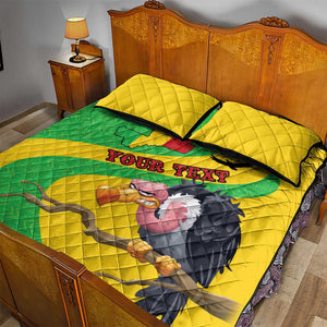 Personalized Afro Mali Vulture Quilt Bed Set Flag Map - Bogolan Pattern