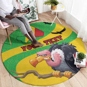 Personalized Afro Mali Vulture Round Carpet Flag Map - Bogolan Pattern