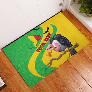 Personalized Afro Mali Vulture Rubber Doormat Flag Map - Bogolan Pattern