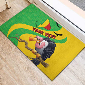 Personalized Afro Mali Vulture Rubber Doormat Flag Map - Bogolan Pattern