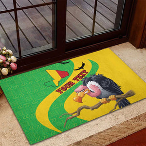 Personalized Afro Mali Vulture Rubber Doormat Flag Map - Bogolan Pattern