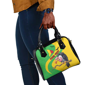 Personalized Afro Mali Vulture Shoulder Handbag Flag Map - Bogolan Pattern