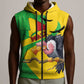 Personalized Afro Mali Vulture Sleeveless Zip Hoodie Flag Map - Bogolan Pattern - African Pride