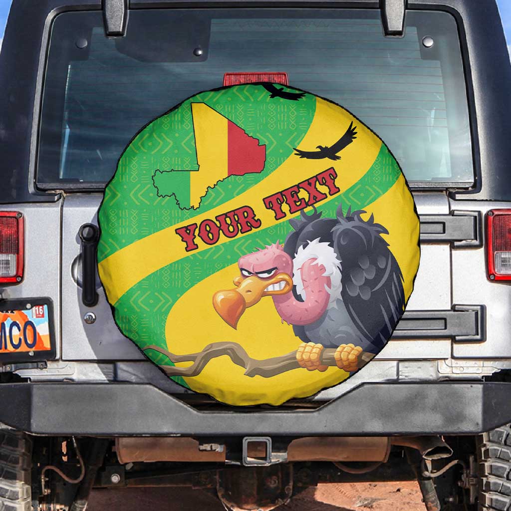 Personalized Afro Mali Vulture Spare Tire Cover Flag Map - Bogolan Pattern