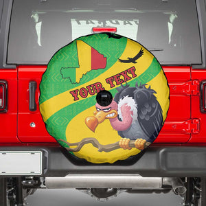 Personalized Afro Mali Vulture Spare Tire Cover Flag Map - Bogolan Pattern