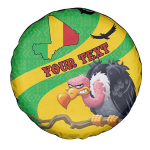 Personalized Afro Mali Vulture Spare Tire Cover Flag Map - Bogolan Pattern