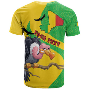 Personalized Afro Mali Vulture T shirt Flag Map - Bogolan Pattern