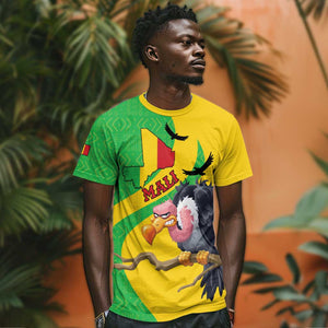 Personalized Afro Mali Vulture T shirt Flag Map - Bogolan Pattern