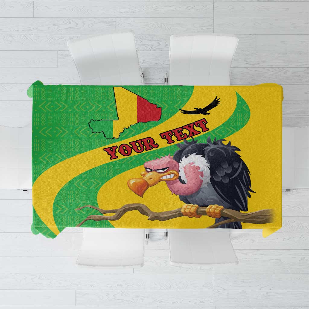 Personalized Afro Mali Vulture Tablecloth Flag Map - Bogolan Pattern