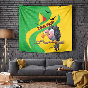 Personalized Afro Mali Vulture Tapestry Flag Map - Bogolan Pattern