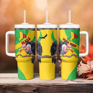 Personalized Afro Mali Vulture Tumbler With Handle Flag Map - Bogolan Pattern