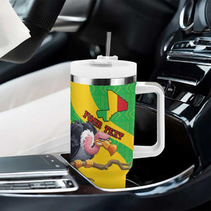 Personalized Afro Mali Vulture Tumbler With Handle Flag Map - Bogolan Pattern