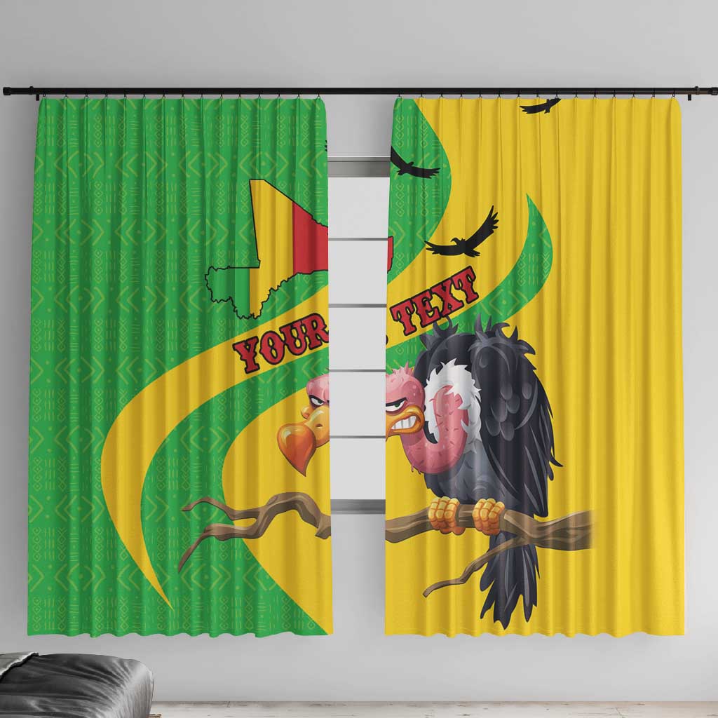 Personalized Afro Mali Vulture Window Curtain Flag Map - Bogolan Pattern