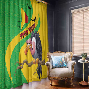 Personalized Afro Mali Vulture Window Curtain Flag Map - Bogolan Pattern