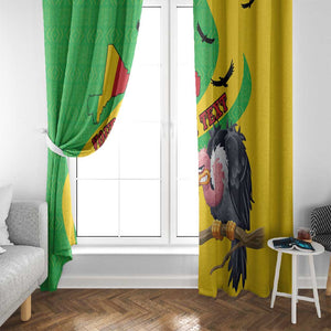 Personalized Afro Mali Vulture Window Curtain Flag Map - Bogolan Pattern